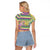 Mardi Gras Fleur De Lis Raglan Cropped T Shirt With Beads Glitter Pattern - Wonder Print Shop
