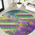 Mardi Gras Fleur De Lis Round Carpet With Beads Glitter Pattern - Wonder Print Shop