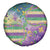 Mardi Gras Fleur De Lis Spare Tire Cover With Beads Glitter Pattern - Wonder Print Shop