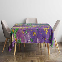 Mardi Gras Fleur De Lis Tablecloth With Beads Glitter Pattern - Wonder Print Shop
