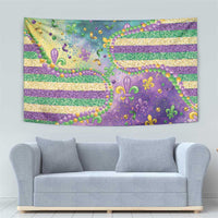 Mardi Gras Fleur De Lis Tapestry With Beads Glitter Pattern - Wonder Print Shop