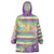 Mardi Gras Fleur De Lis Wearable Blanket Hoodie With Beads Glitter Pattern - Wonder Print Shop