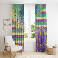 Mardi Gras Fleur De Lis Window Curtain With Beads Glitter Pattern - Wonder Print Shop