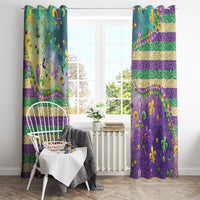 Mardi Gras Fleur De Lis Window Curtain With Beads Glitter Pattern - Wonder Print Shop