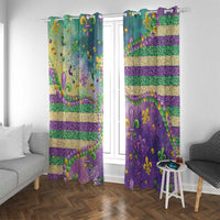 Mardi Gras Fleur De Lis Window Curtain With Beads Glitter Pattern - Wonder Print Shop
