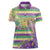 Mardi Gras Fleur De Lis Women Polo Shirt With Beads Glitter Pattern - Wonder Print Shop