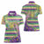 Mardi Gras Fleur De Lis Women Polo Shirt With Beads Glitter Pattern - Wonder Print Shop