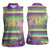 Mardi Gras Fleur De Lis Women Sleeveless Polo Shirt With Beads Glitter Pattern - Wonder Print Shop
