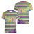 Mardi Gras Fleur De Lis Women V-Neck T-Shirt With Beads Glitter Pattern - Wonder Print Shop