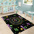 Mardi Gras Fleur De Lis Area Rug With Round Carnival Beads