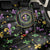 Mardi Gras Fleur De Lis Back Car Seat Cover With Round Carnival Beads