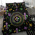 Mardi Gras Fleur De Lis Bedding Set With Round Carnival Beads