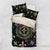 Mardi Gras Fleur De Lis Bedding Set With Round Carnival Beads