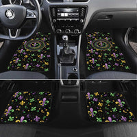 Mardi Gras Fleur De Lis Car Mats With Round Carnival Beads