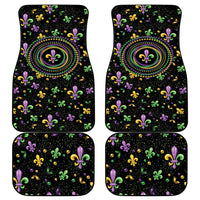 Mardi Gras Fleur De Lis Car Mats With Round Carnival Beads