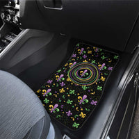 Mardi Gras Fleur De Lis Car Mats With Round Carnival Beads