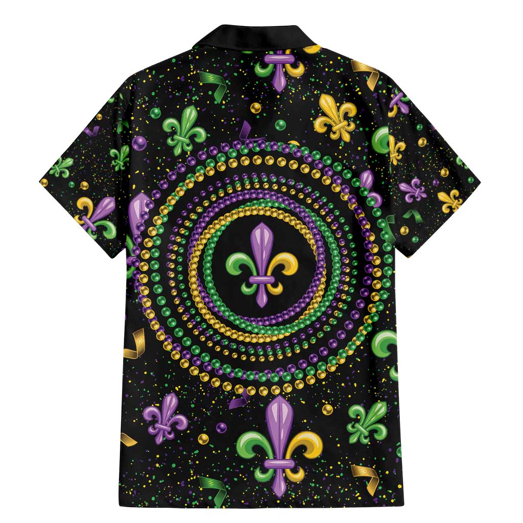 Mardi Gras Fleur De Lis Family Matching Mermaid Dress and Hawaiian Shirt With Round Carnival Beads LT9 - Wonder Print Shop