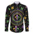 Mardi Gras Fleur De Lis Family Matching Off The Shoulder Long Sleeve Dress and Hawaiian Shirt With Round Carnival Beads