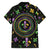Mardi Gras Fleur De Lis Family Matching Off Shoulder Maxi Dress and Hawaiian Shirt With Round Carnival Beads LT9 - Wonder Print Shop
