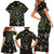 Mardi Gras Fleur De Lis Family Matching Short Sleeve Bodycon Dress and Hawaiian Shirt With Round Carnival Beads - Wonder Print Shop