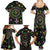 Mardi Gras Fleur De Lis Family Matching Summer Maxi Dress and Hawaiian Shirt With Round Carnival Beads - Wonder Print Shop