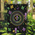 Mardi Gras Fleur De Lis Garden Flag With Round Carnival Beads - Wonder Print Shop