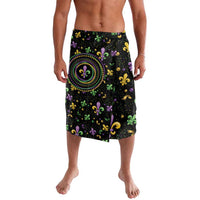 Mardi Gras Fleur De Lis Lavalava With Round Carnival Beads - Wonder Print Shop