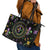 Mardi Gras Fleur De Lis Leather Tote Bag With Round Carnival Beads
