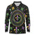 Mardi Gras Fleur De Lis Long Sleeve Polo Shirt With Round Carnival Beads - Wonder Print Shop