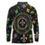 Mardi Gras Fleur De Lis Long Sleeve Polo Shirt With Round Carnival Beads - Wonder Print Shop