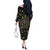Mardi Gras Fleur De Lis Off The Shoulder Long Sleeve Dress With Round Carnival Beads - Wonder Print Shop