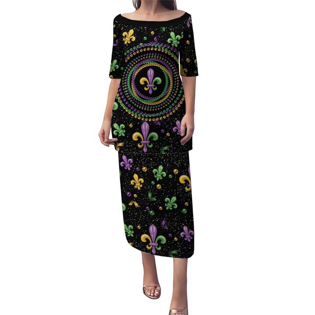 Mardi Gras Fleur De Lis Puletasi With Round Carnival Beads - Wonder Print Shop
