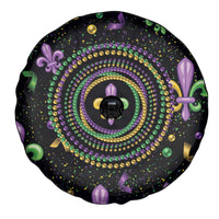 Mardi Gras Fleur De Lis Spare Tire Cover With Round Carnival Beads - Wonder Print Shop
