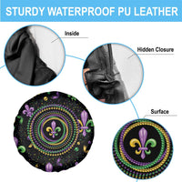 Mardi Gras Fleur De Lis Spare Tire Cover With Round Carnival Beads - Wonder Print Shop