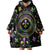 Mardi Gras Fleur De Lis Wearable Blanket Hoodie With Round Carnival Beads - Wonder Print Shop