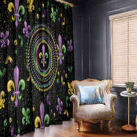 Mardi Gras Fleur De Lis Window Curtain With Round Carnival Beads - Wonder Print Shop
