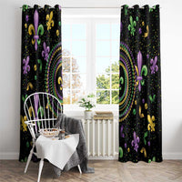 Mardi Gras Fleur De Lis Window Curtain With Round Carnival Beads - Wonder Print Shop