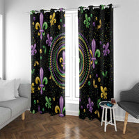 Mardi Gras Fleur De Lis Window Curtain With Round Carnival Beads - Wonder Print Shop