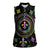 Mardi Gras Fleur De Lis Women Sleeveless Polo Shirt With Round Carnival Beads - Wonder Print Shop