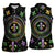 Mardi Gras Fleur De Lis Women Sleeveless Polo Shirt With Round Carnival Beads - Wonder Print Shop