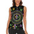 Mardi Gras Fleur De Lis Women Sleeveless Polo Shirt With Round Carnival Beads - Wonder Print Shop