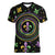 Mardi Gras Fleur De Lis Women V-Neck T-Shirt With Round Carnival Beads - Wonder Print Shop
