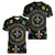 Mardi Gras Fleur De Lis Women V-Neck T-Shirt With Round Carnival Beads - Wonder Print Shop