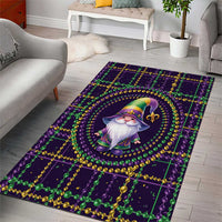 Mardi Gras Gnome Area Rug Beads Fleur de lis Symbol