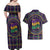 Mardi Gras Gnome Couples Matching Off Shoulder Maxi Dress and Hawaiian Shirt Beads Fleur de lis Symbol