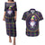 Mardi Gras Gnome Couples Matching Puletasi and Hawaiian Shirt Beads Fleur de lis Symbol