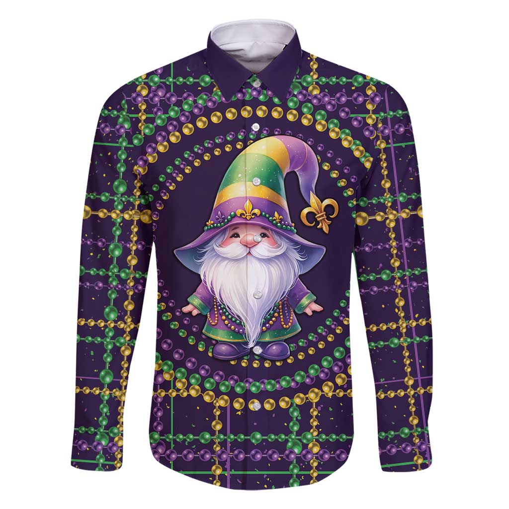 Mardi Gras Gnome Family Matching Mermaid Dress and Hawaiian Shirt Beads Fleur de lis Symbol LT9 - Wonder Print Shop