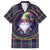 Mardi Gras Gnome Family Matching Off The Shoulder Long Sleeve Dress and Hawaiian Shirt Beads Fleur de lis Symbol