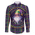 Mardi Gras Gnome Family Matching Off The Shoulder Long Sleeve Dress and Hawaiian Shirt Beads Fleur de lis Symbol