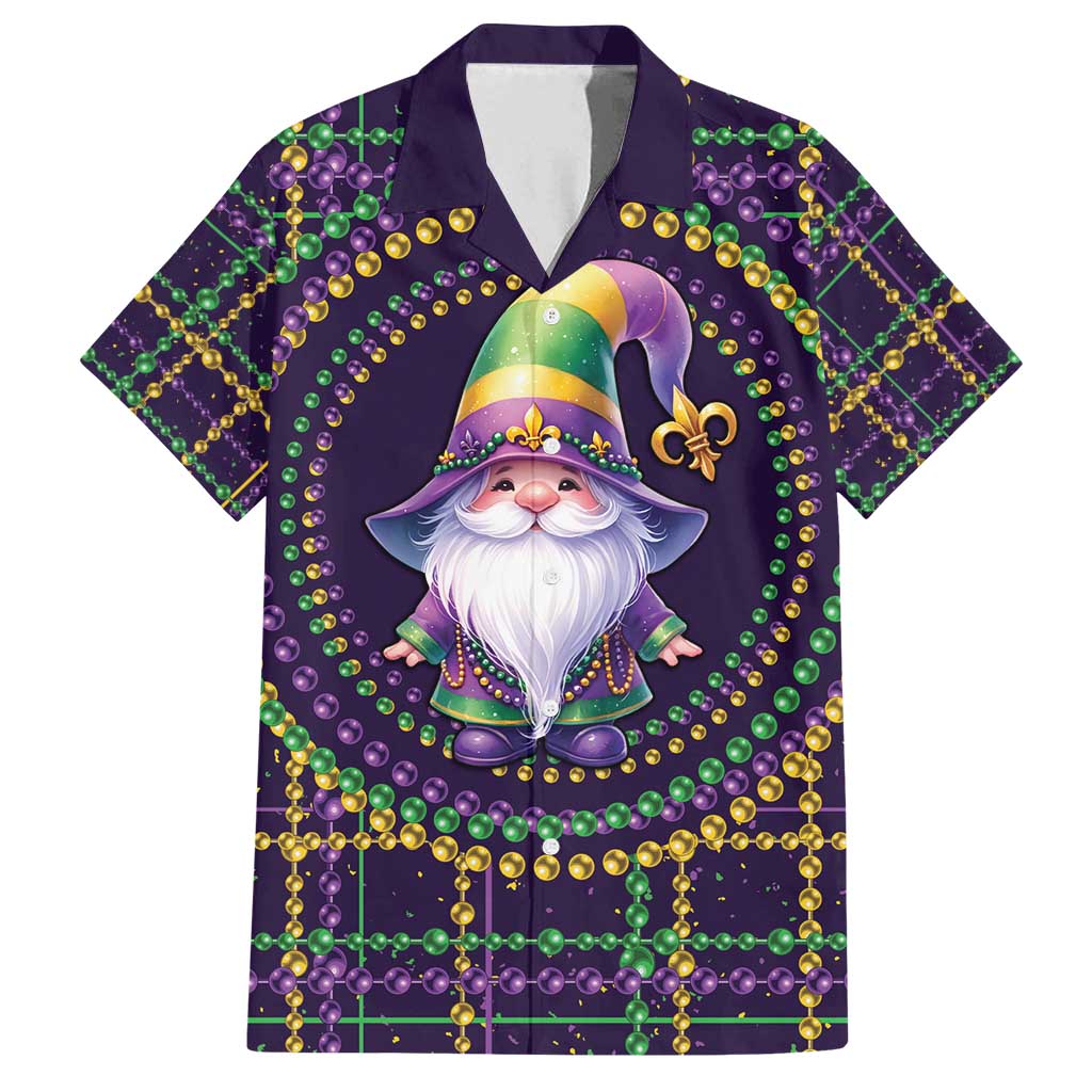 Mardi Gras Gnome Family Matching Puletasi and Hawaiian Shirt Beads Fleur de lis Symbol